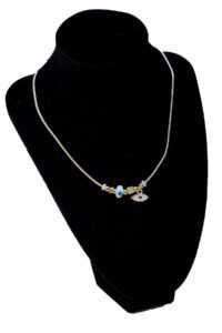 Toptan Altın Renk Beyaz Mekik Pandora Model Zirkon Kolye  - 2763