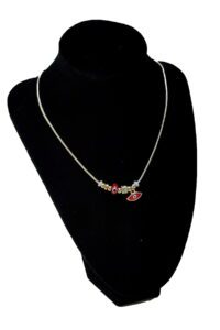 Toptan Altın Renk Kırmızı Mekik  Pandora Model Zirkon Kolye  - 2769