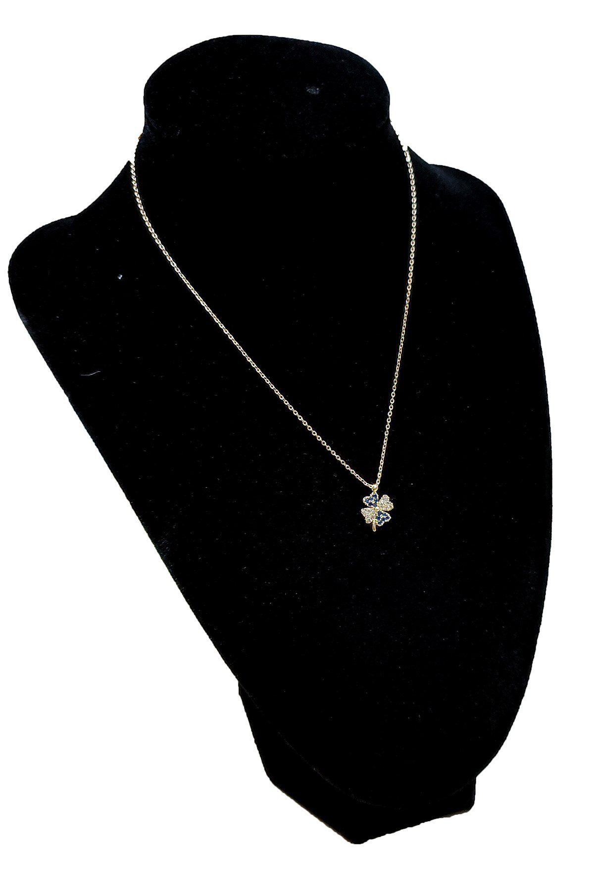 Toptan Altın Renk Beyaz Mavi Taş Yonca Model Zirkon Kolye - 2736 4 Toptan Altın Renk Beyaz Mavi Taş Yonca Model Zirkon Kolye - 2736 - Görsel 2