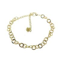 Toptan Altın Renk Çizgili Yuvarlak Bijuteri Bileklik - 2780