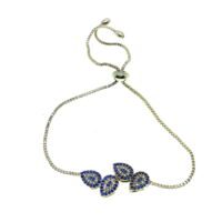 Toptan Gümüş Renk Dört Damlalı  Asansör Zirkon Bileklik - 2722