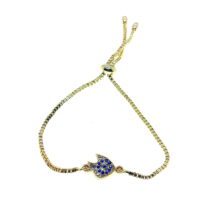 Toptan Altın Renk Balık Nazar Göz Asansör Zirkon Bileklik - 2726