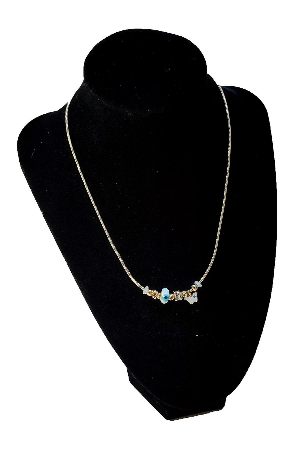 Toptan Altın Renk Beyaz Mineli Kelebek Kolye Ve Bileklik Pandora Kombin Zirkon Set Takım - 2790 4 Toptan Altın Renk Beyaz Mineli Kelebek Kolye Ve  Bileklik Pandora  Kombin Zirkon Set Takım -  2790 - Görsel 2