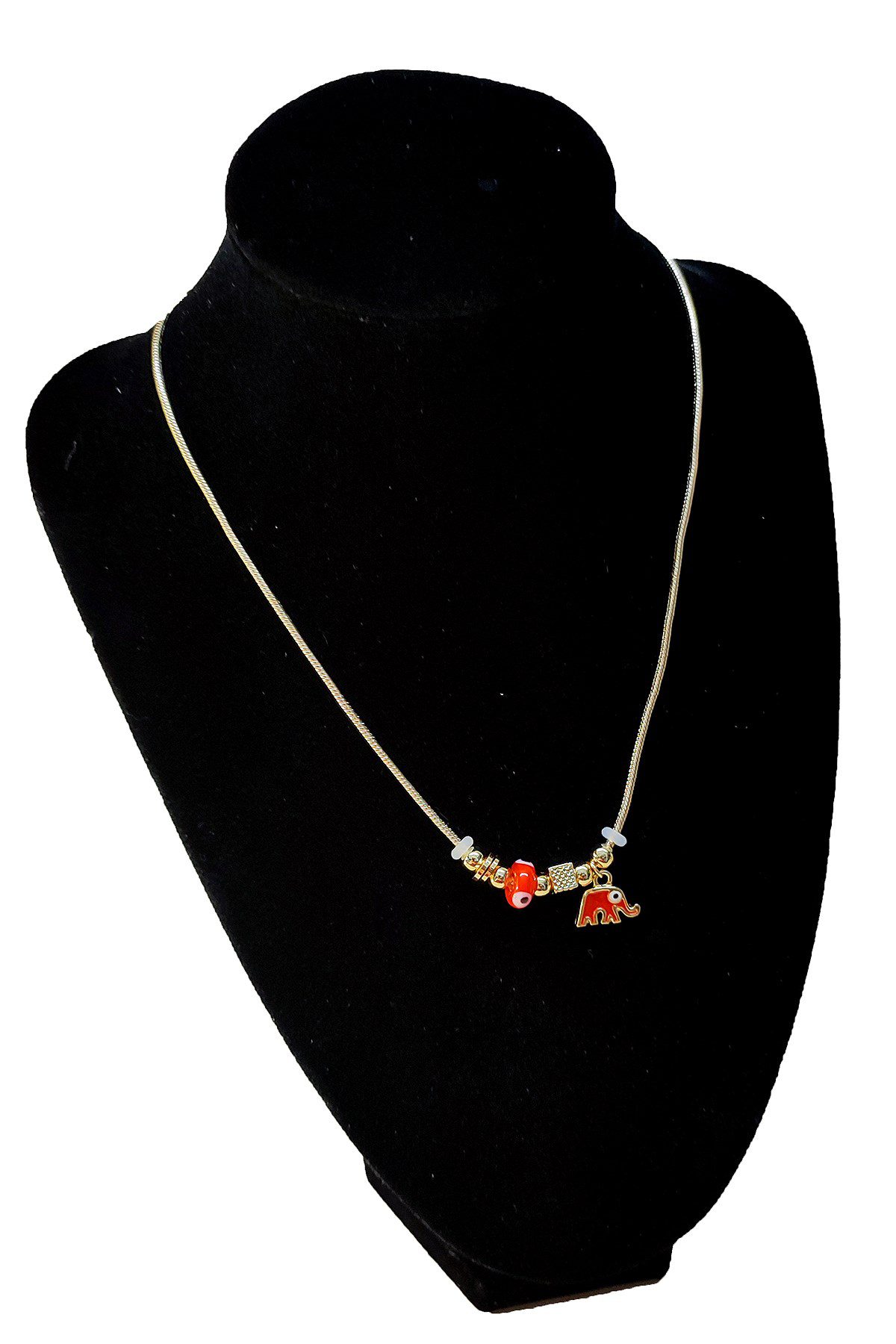 Toptan Altın Renk Turuncu Mineli Fil Kolye Ve Bileklik Pandora Kombin Zirkon Set Takım - 2784 4 Toptan Altın Renk Turuncu Mineli Fil Kolye Ve  Bileklik Pandora  Kombin Zirkon Set Takım -  2784 - Görsel 2