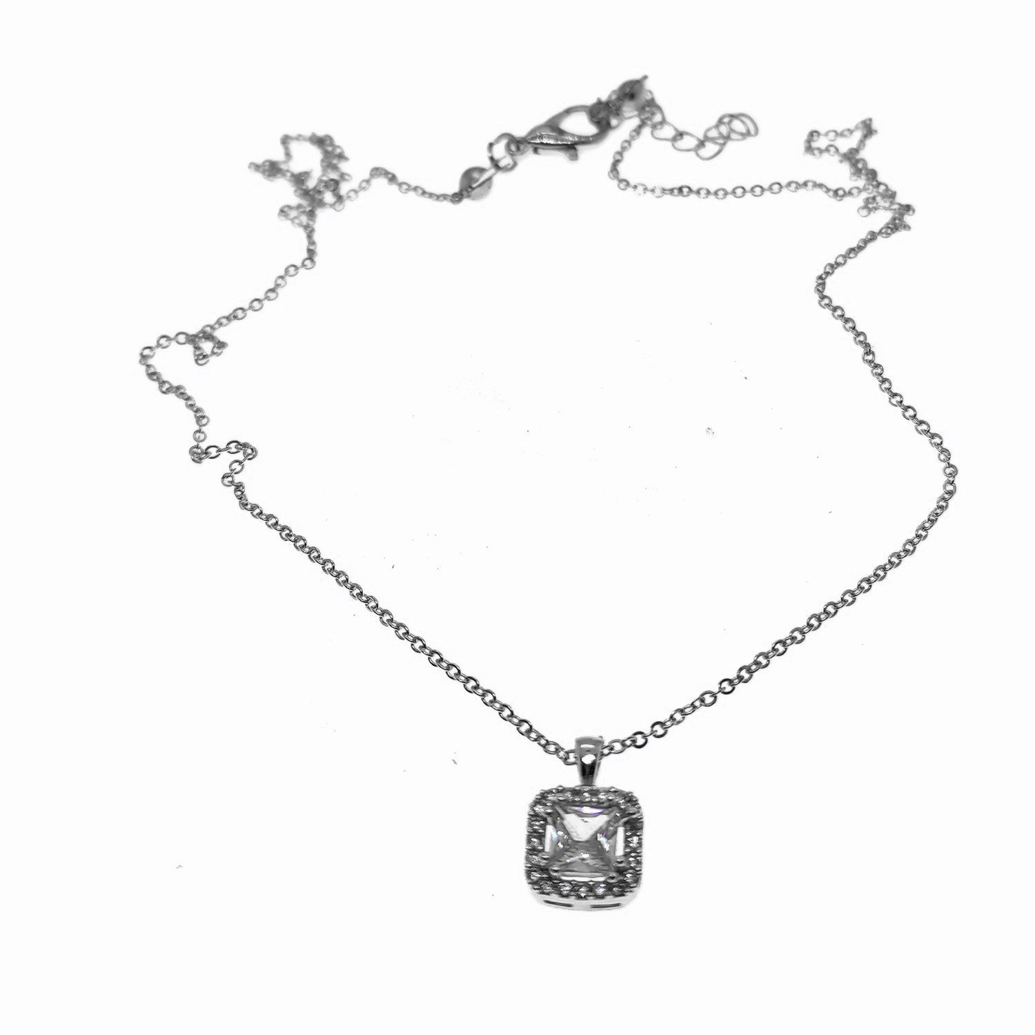 Toptan Gümüş Renk Beyaz Kare Taşlı Kare Model Zirkon Kolye - 2706 4 Toptan Gümüş Renk Beyaz Kare Taşlı Kare Model Zirkon Kolye - 2706 - Görsel 2