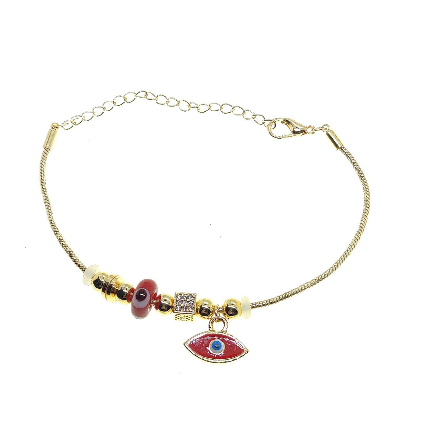 Toptan Altın Renk Kırmızı Mineli Mekik Kolye Ve Bileklik Pandora Kombin Zirkon Set Takım - 2793 5 Toptan Altın Renk Kırmızı Mineli Mekik  Kolye Ve  Bileklik Pandora  Kombin Zirkon Set Takım -  2793 - Görsel 3