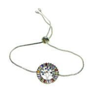 Toptan Gümüş Renk Baget Hayat Ağaçı Asansör Zirkon Bileklik - 2714