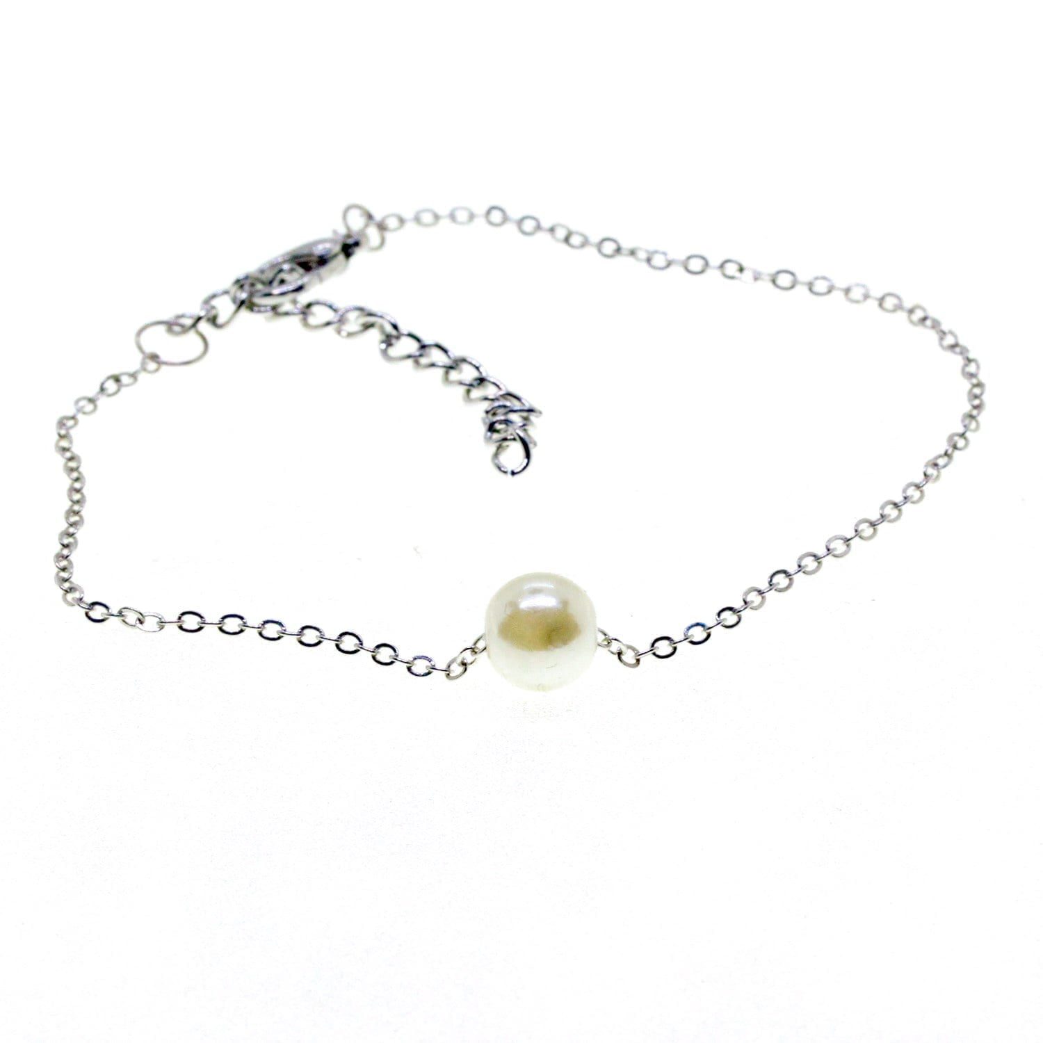 Toptan Gümüş Renk Sf Zincir İncili Bijuteri Bileklik - 2873 3 Toptan Gümüş Renk Sf Zincir İncili Bijuteri Bileklik - 2873