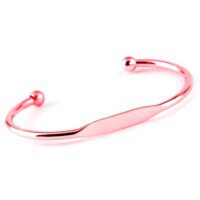 Toptan Rose Renk Spotfy Unisex Baskısız Bileklik Kelepçe- 1069