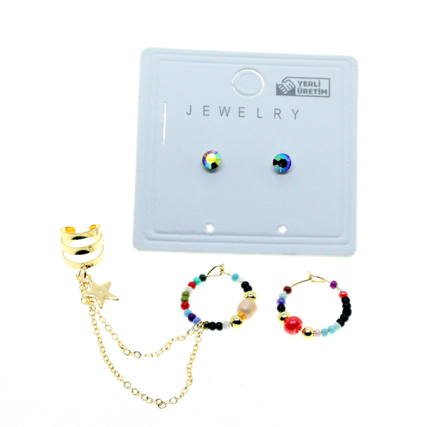 Toptan Altın Renk Yuvarlak Kıkırdak Kombin Asorti Boncuk Küpe - 2850 4 Toptan Altın Renk Yuvarlak Kıkırdak Kombin Asorti Boncuk Küpe - 2850 - Görsel 2