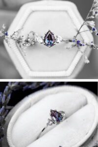 Alternative view of Toptan Gümüş  Kaplama Mistik Topaz Taşlı Lotus Kadın Yüzük- 1073