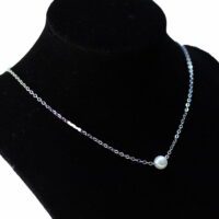 Toptan Gümüş Renk Sf Zincir İnci Detaylı Çelik Kolye - 2906 9 bbe6b82405fe4c41b931b2c4dff2c125-toptan taki