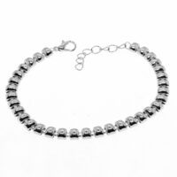 Toptan Gümüş Renk Dikdörtgen Kare Zincir Bijuteri Bileklik - 2919