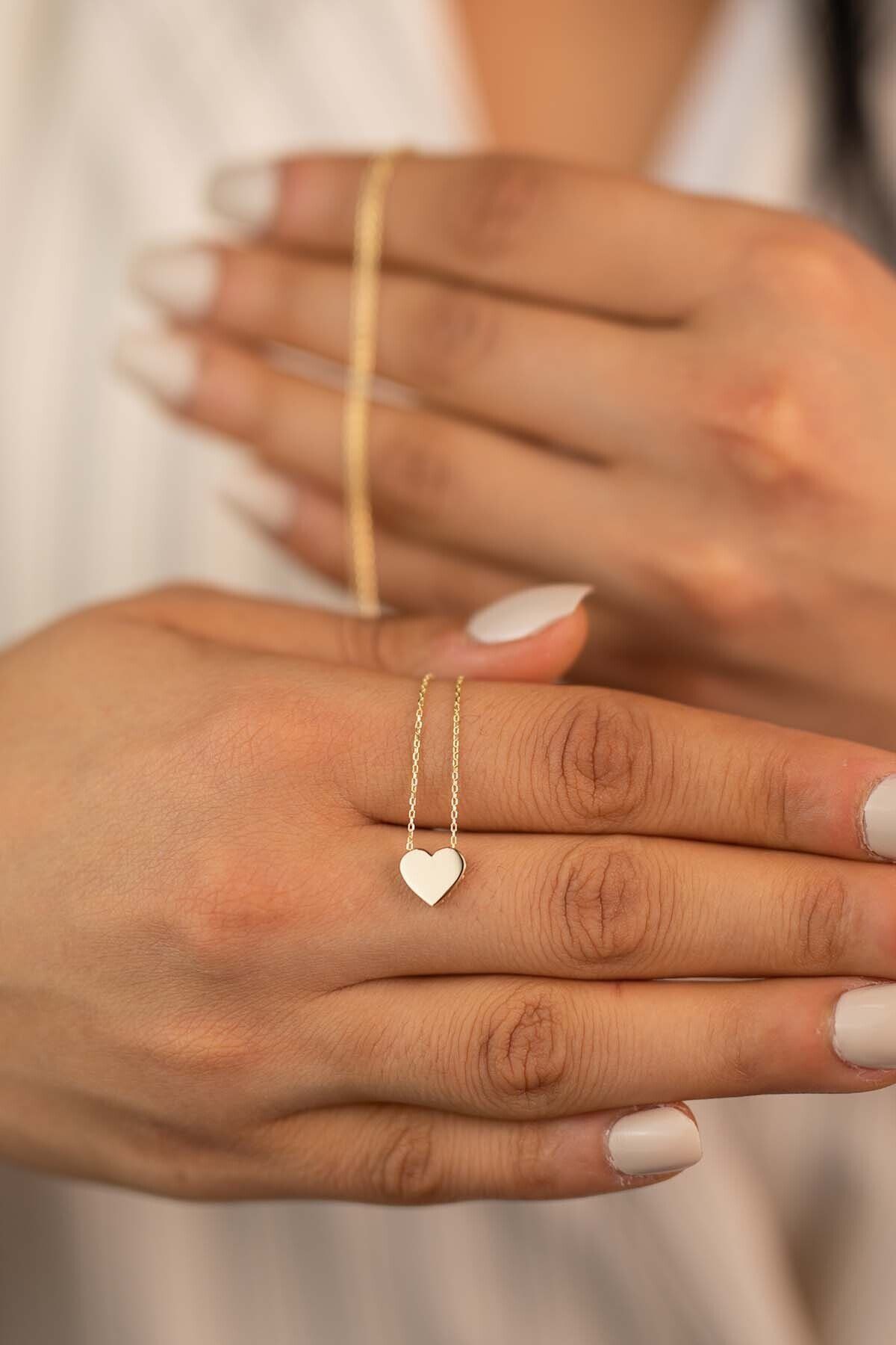 Toptan Altın Renk Taşsız Kalp Kolye - 481 7 Toptan Altın Renk Taşsız Kalp Kolye - 481 - Görsel 5