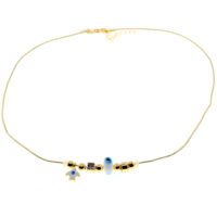 Toptan Altın Renk Beyaz Kuş Pandora Model Zirkon Kolye  - 3006