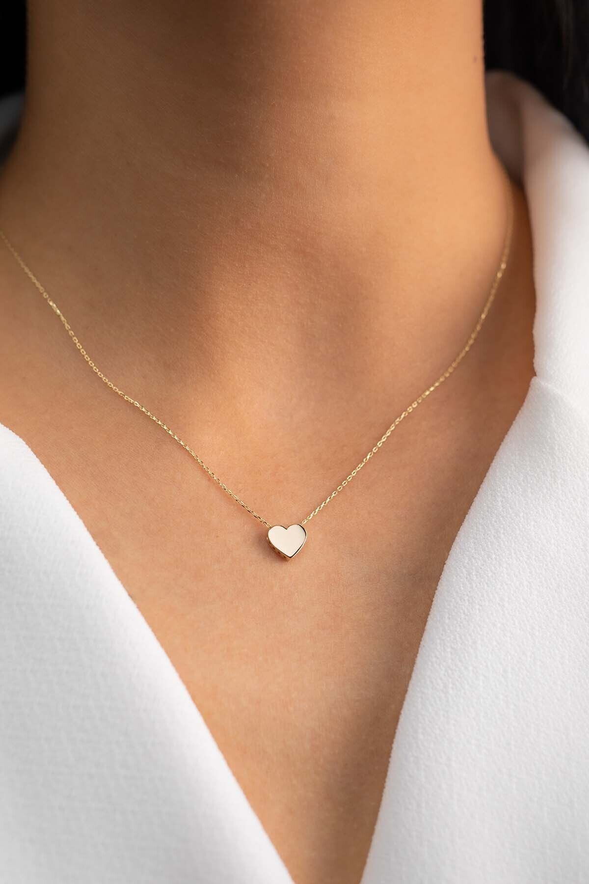 Toptan Altın Renk Taşsız Kalp Kolye - 481 5 Toptan Altın Renk Taşsız Kalp Kolye - 481 - Görsel 3