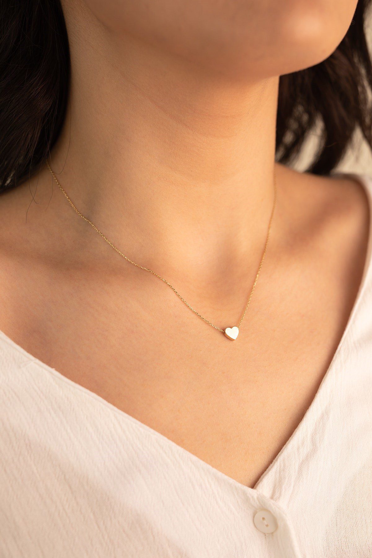 Toptan Altın Renk Taşsız Kalp Kolye - 481 4 Toptan Altın Renk Taşsız Kalp Kolye - 481 - Görsel 2