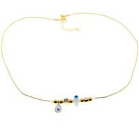 Toptan Altın Renk Beyaz Damla Pandora Model Zirkon Kolye  - 3004