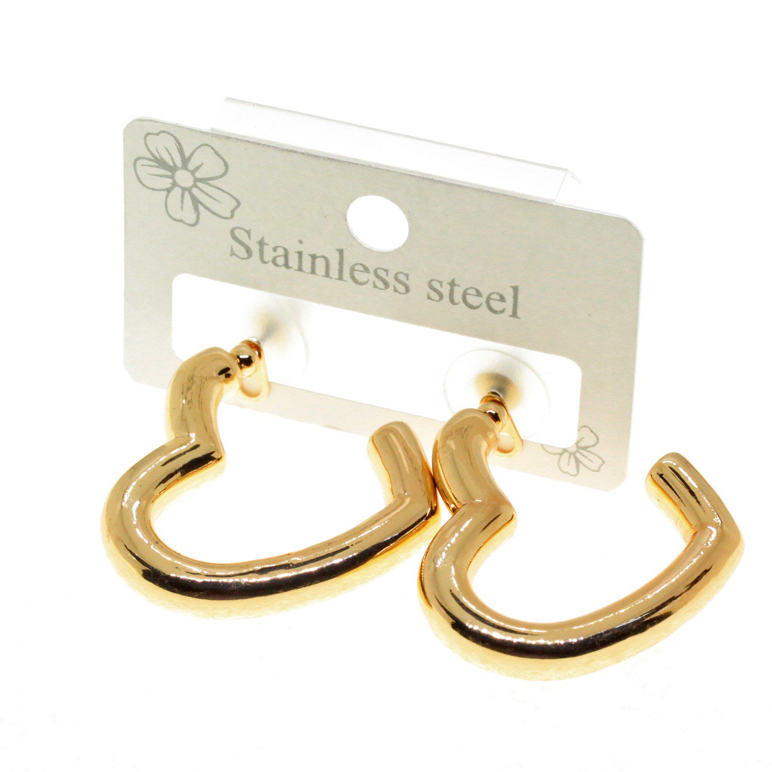 Toptan Altın Renk Kalp Çivili Küpe Vip Kararmaz Solmaz Çelik Küpe - 3015 3 Toptan Altın Renk Kalp Çivili Küpe Vip Kararmaz Solmaz Çelik Küpe - 3015