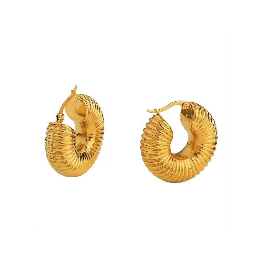 Toptan Altın Renk Çengelli Halka Küpe Vip Kararmaz Solmaz Çelik Küpe - 3036 3 Toptan Altın Renk Çengelli  Halka Küpe Vip Kararmaz Solmaz Çelik Küpe - 3036