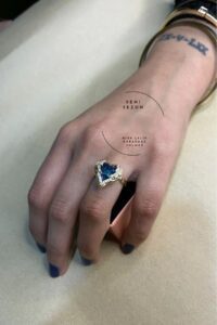 Toptan Altın Renk Mavi Kalp Gezegen  Temalı Ayarlanabilir Vip Solmaz Kararmaz Çelik Yüzük - 3069