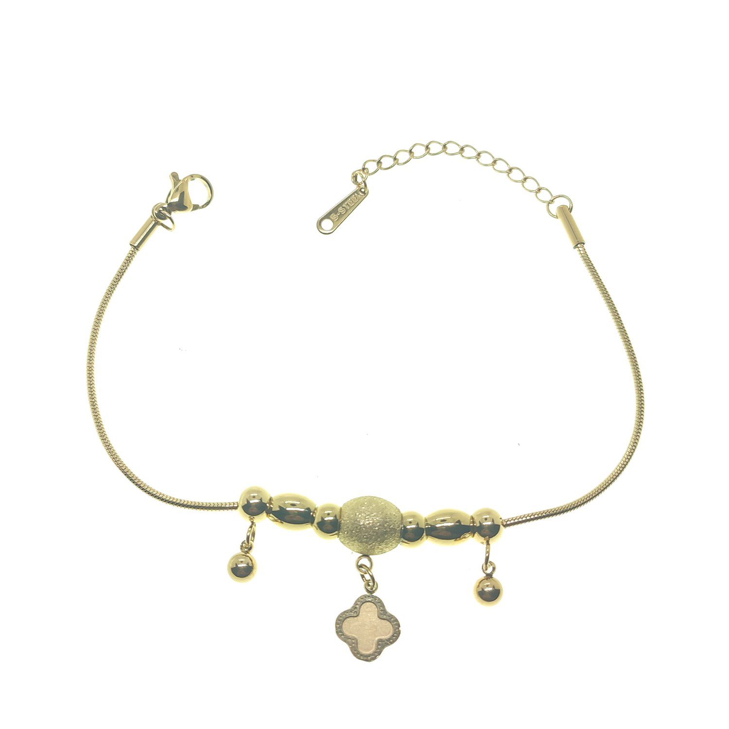 Toptan Altın Renk Sallantılı Artı Pandora Çelik Bileklik - 2591 3 Toptan Altın Renk Sallantılı Artı Pandora Çelik Bileklik - 2591