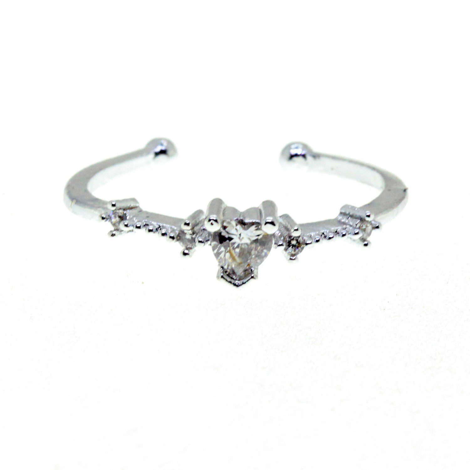 Toptan Minimal Kalp Beyaz Taşlı Ayarlanabilir Kadın 14 K Gümüş Kaplama Yüzük 4 Toptan Minimal Kalp Beyaz Taşlı Ayarlanabilir Kadın 14 K Gümüş Kaplama Yüzük - Görsel 2