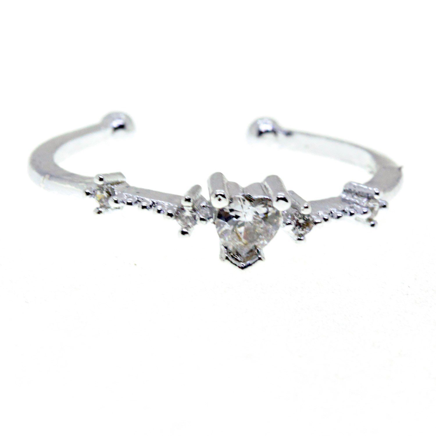 Toptan Minimal Kalp Beyaz Taşlı Ayarlanabilir Kadın 14 K Gümüş Kaplama Yüzük 7 Toptan Minimal Kalp Beyaz Taşlı Ayarlanabilir Kadın 14 K Gümüş Kaplama Yüzük - Görsel 5