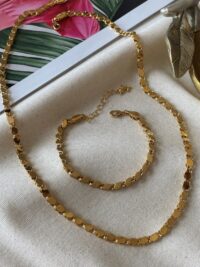 Alternative view of Toptan Altın Renk Arpa Kolye & Bileklik Set Vip Solmaz Kararmaz Çelik Set - 3137