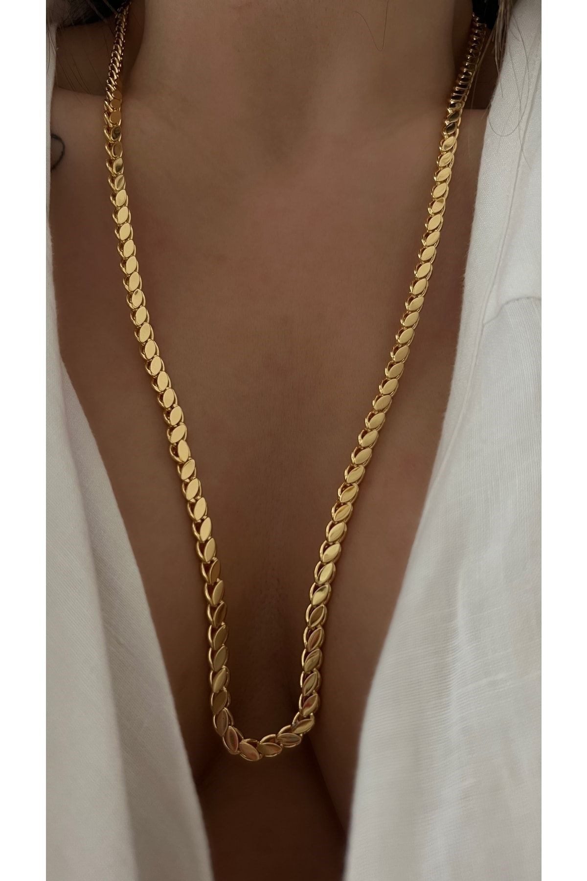 Toptan Altın Renk Arpa Zincir Çelik Kolye 60 Cm - 3133 7 Toptan Altın Renk Arpa Zincir Çelik Kolye 60 Cm - 3133 - Görsel 5