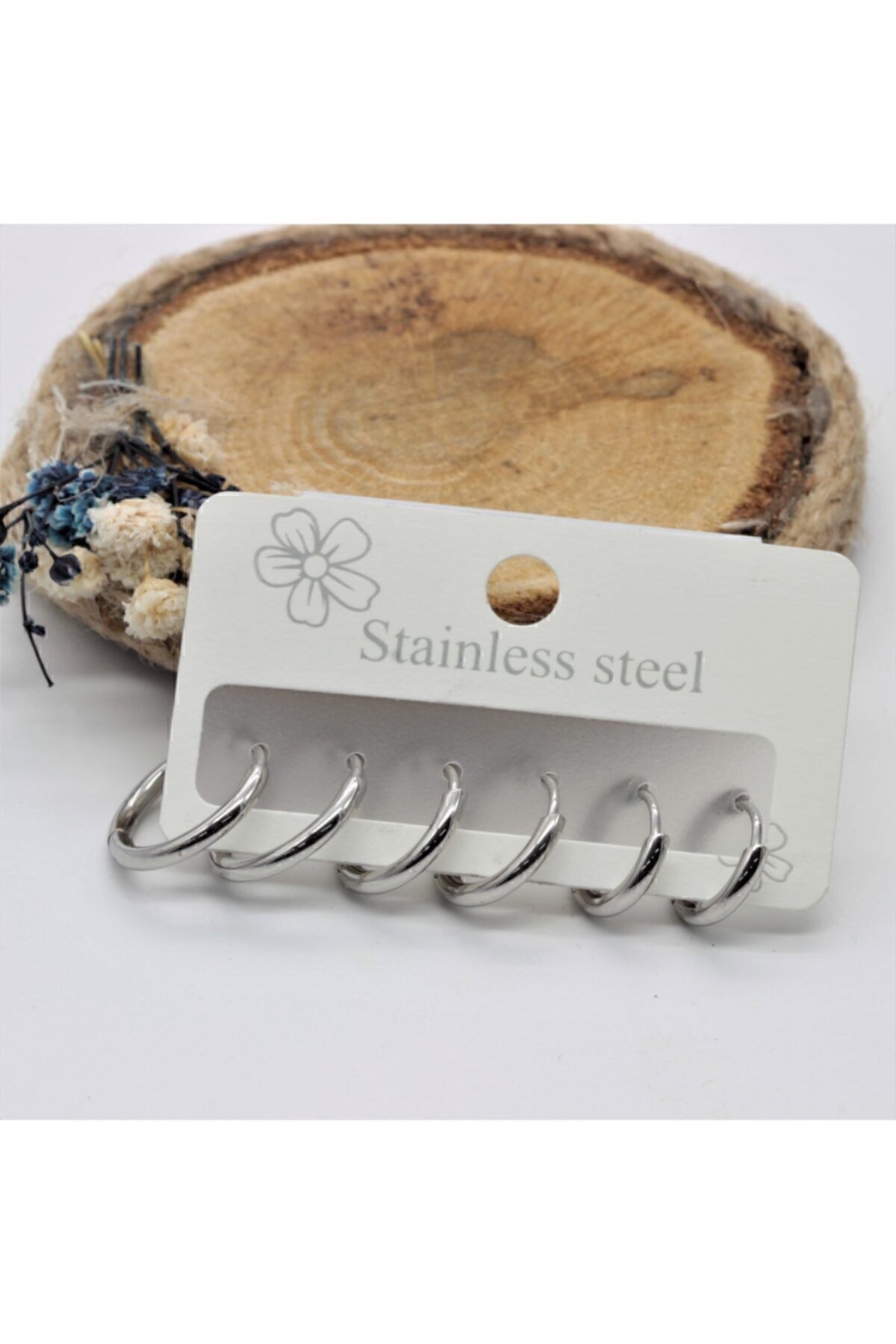 Toptan Gümüş Renk Çelik Set Halka Küpe Gümüş 6 Adet (3 Farklı Boy) Çelik Küpe - 3170 3 Toptan Gümüş Renk Çelik Set Halka Küpe Gümüş 6 Adet (3 Farklı Boy) Çelik Küpe - 3170