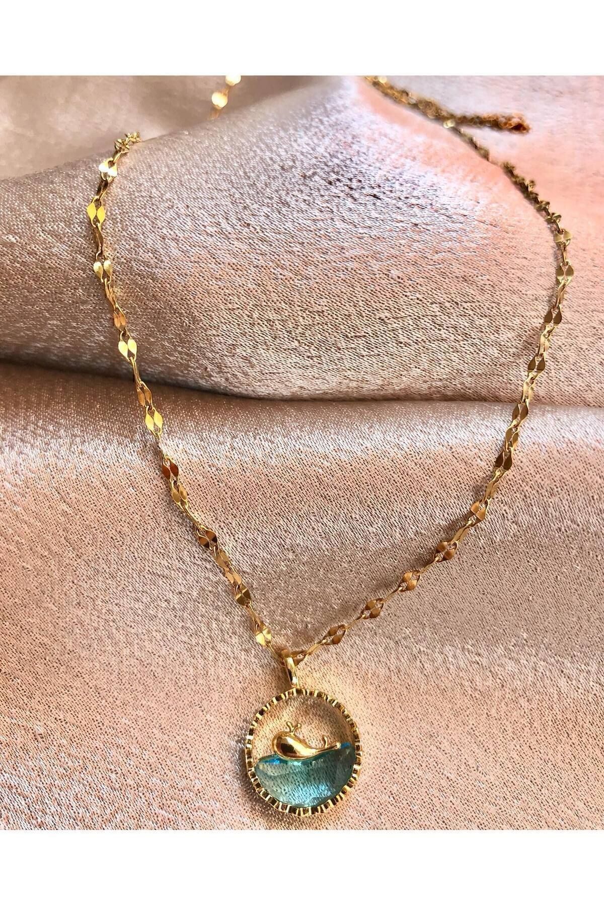 Toptan Altın Renk Yunuslu Kararma Yapmaz Çelik Kolye- 3179 3 Toptan Altın Renk Yunuslu Kararma Yapmaz Çelik Kolye- 3179