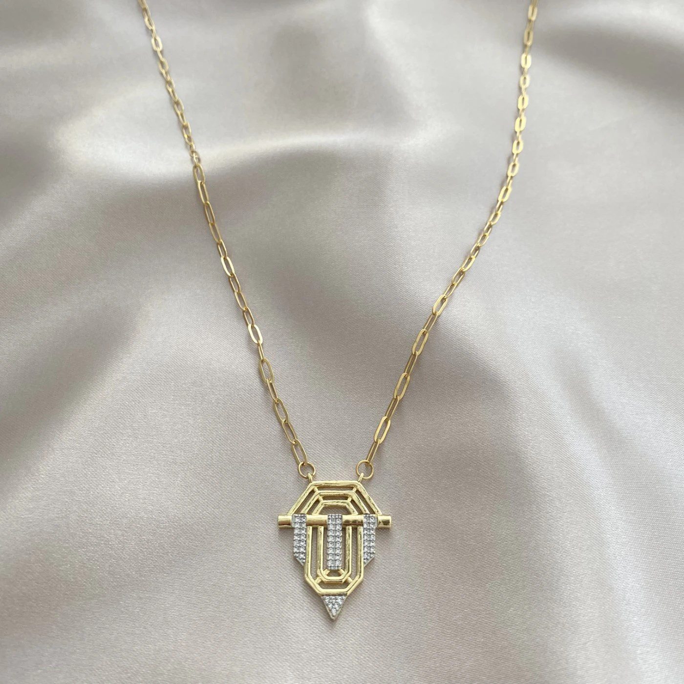 Toptan Altın Renk Serenay Leyla Kolye Gold Bijuteri Kolye- 3182 3 Toptan Altın Renk Serenay Leyla Kolye Gold Bijuteri Kolye- 3182