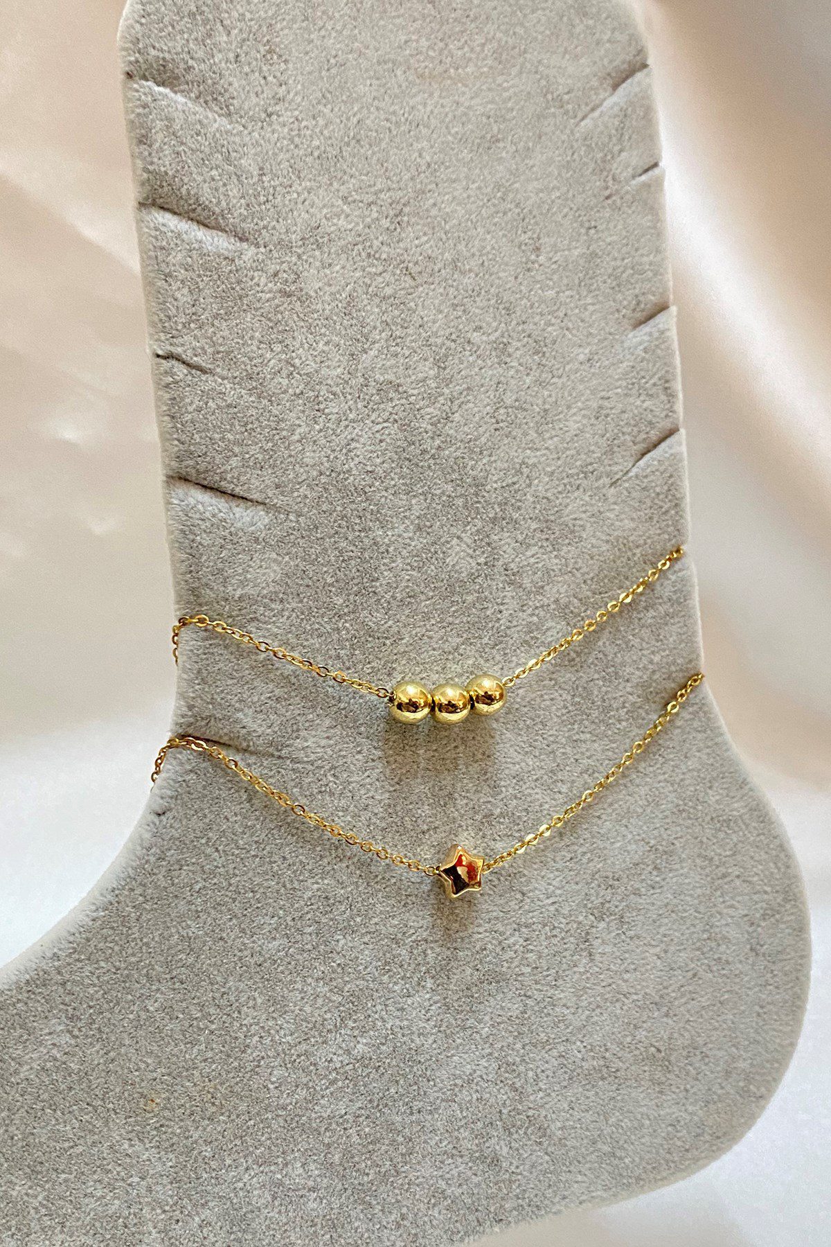 Toptan Altın Renk Küre Yıldız Model Sf Ve Sf Zincir Çelik Halhal - 3301 5 Toptan Altın Renk Küre Yıldız Model Sf Ve Sf Zincir Çelik Halhal - 3301 - Görsel 3