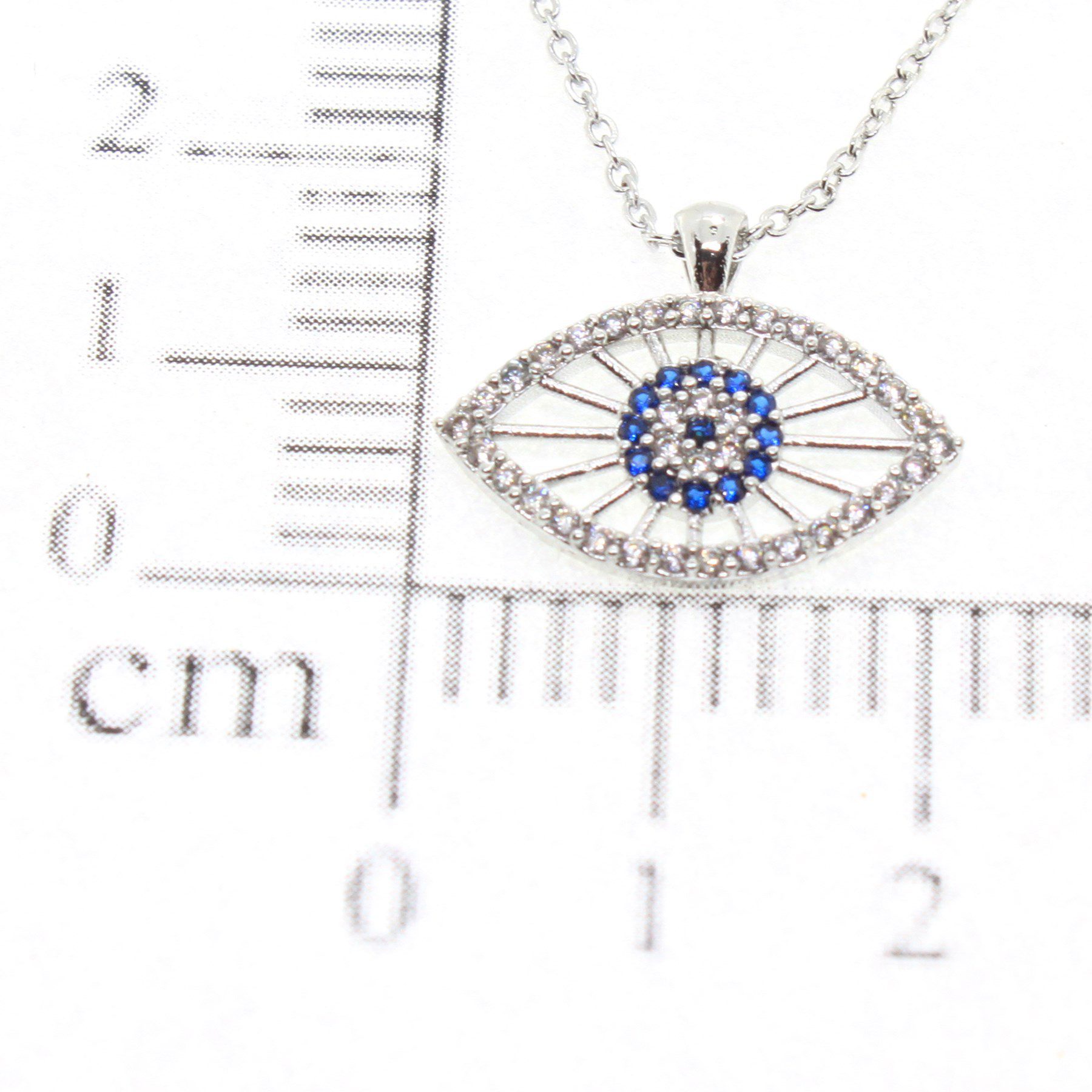 Toptan Gümüş Renk Nazar Göz Zirkon Taşlı Göz Model Zirkon Kolye - 1780 4 Toptan Gümüş Renk Nazar Göz Zirkon Taşlı Göz Model Zirkon Kolye - 1780 - Görsel 2