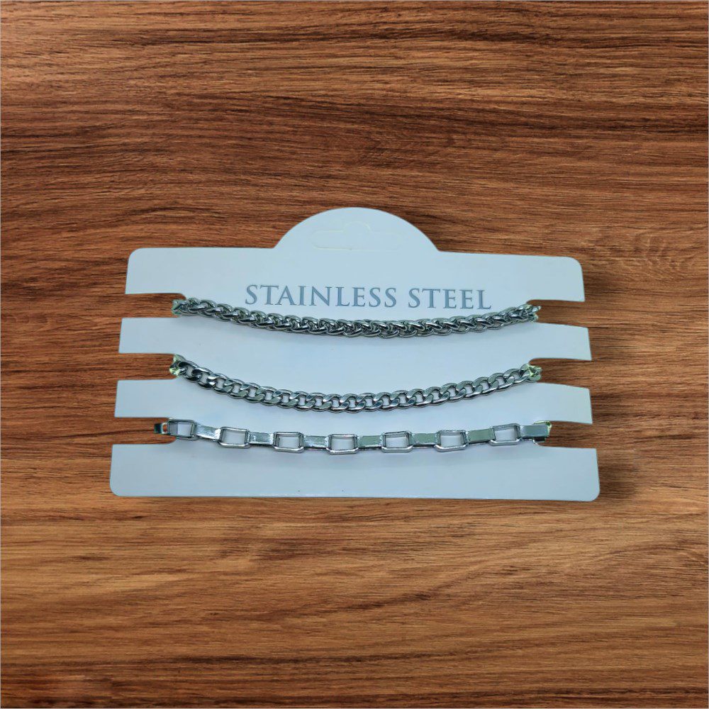 Toptan Gümüş Renk Lufigo Cadena Küp Kombin Çelik Bileklik - 3328 8 Toptan Gümüş Renk Lufigo Cadena Küp Kombin Çelik Bileklik - 3328 - Görsel 6