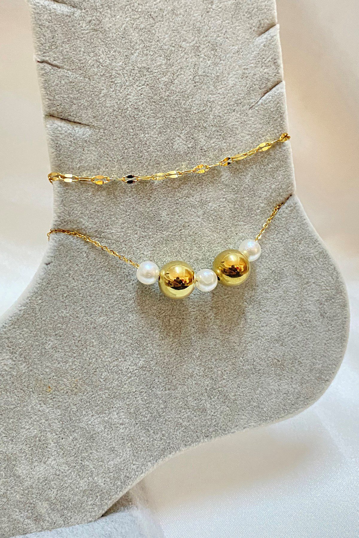 Toptan Altın Renk İnci Küre Model Singapur Ve Sf Zincir Çelik Halhal - 3292 8 Toptan Altın Renk İnci Küre Model Singapur Ve Sf Zincir Çelik Halhal - 3292 - Görsel 6