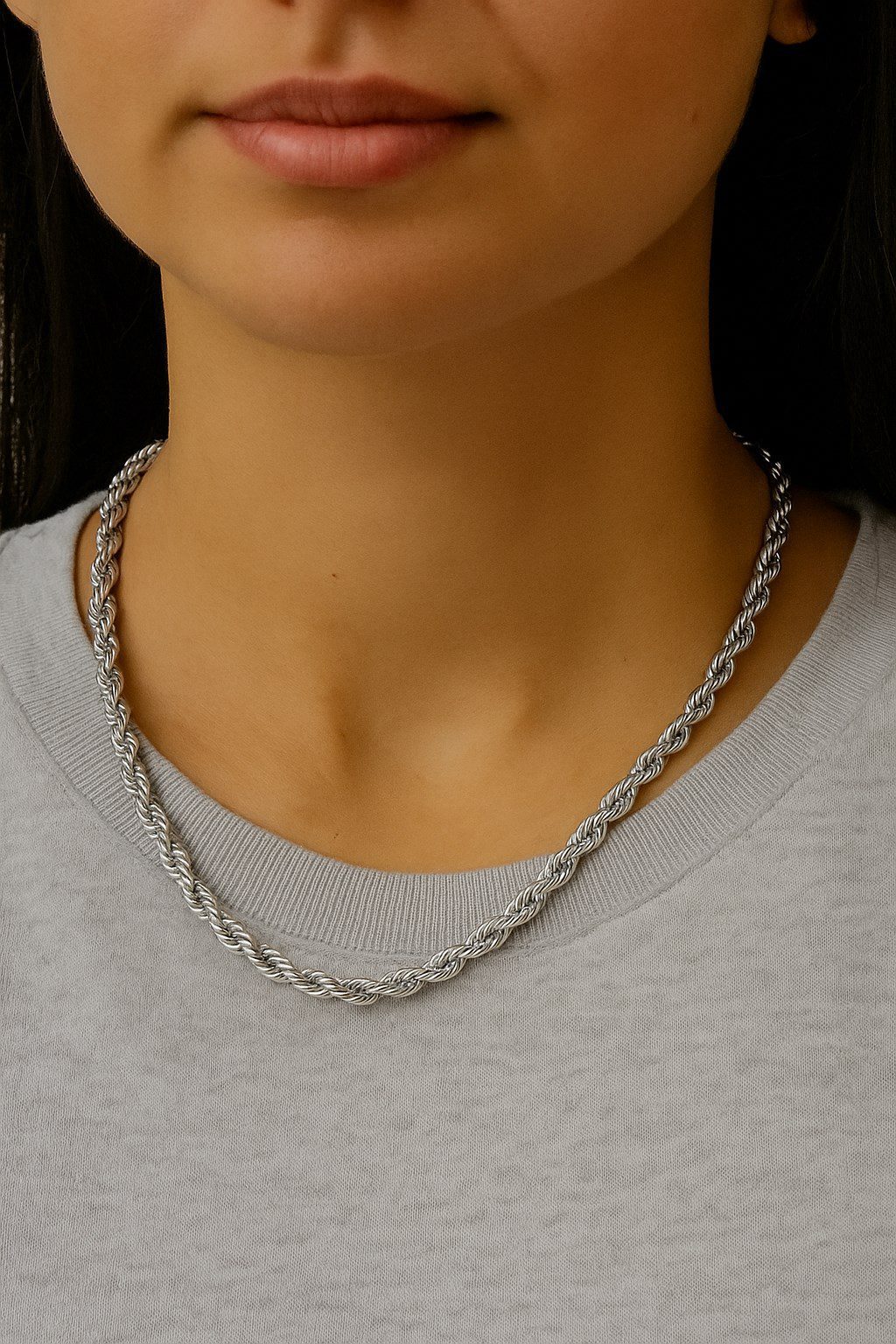 Toptan Gümüş Renk Burgu Kolye 45 Cm. Unisex Çelik Kolye - 3352 3 Toptan Gümüş Renk Burgu Kolye 45 Cm. Unisex Çelik Kolye - 3352