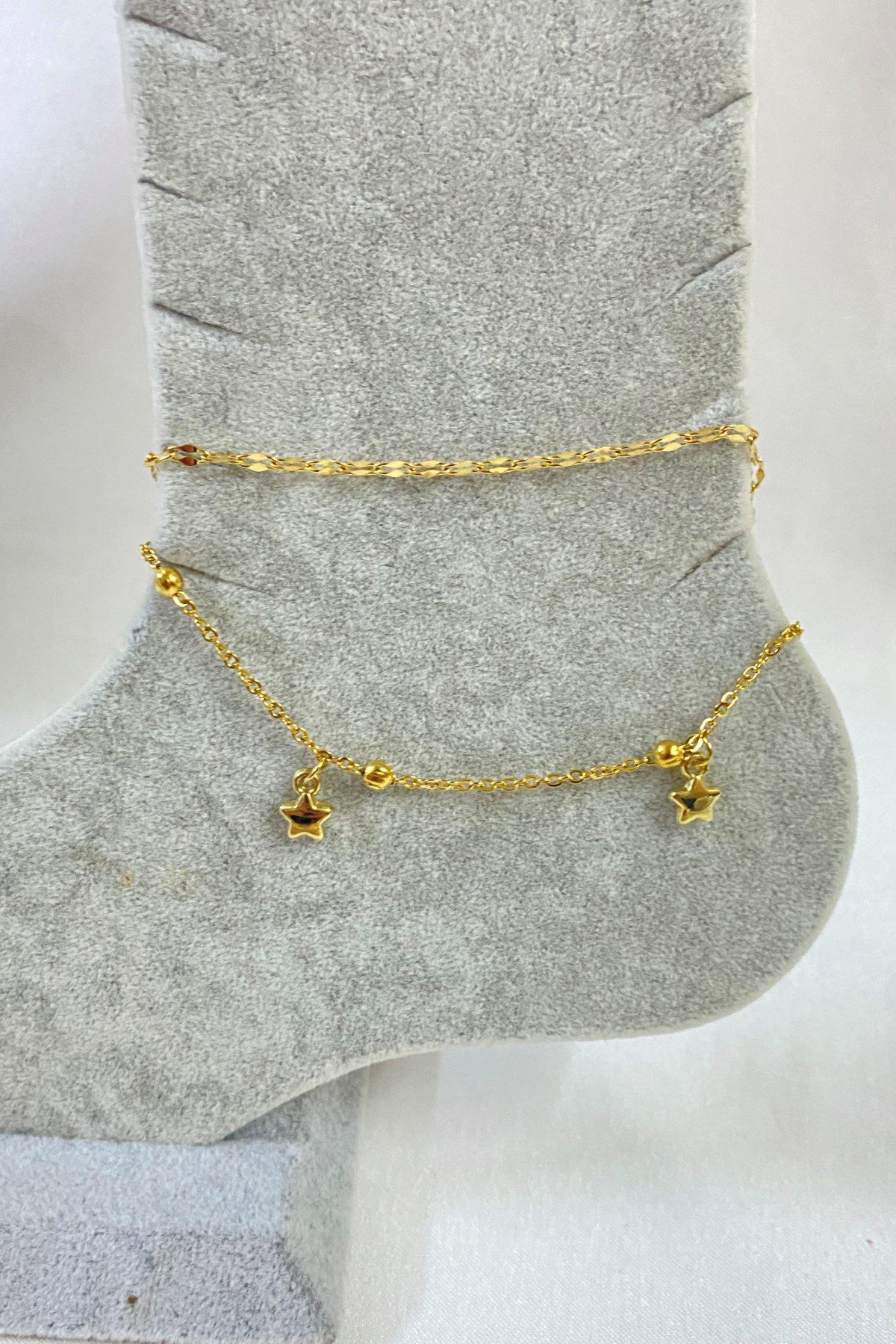 Toptan Altın Renk Yıldız Model Singapur Ve Top Zincir Çelik Halhal - 3250 4 Toptan Altın Renk Yıldız Model Singapur Ve Top Zincir Çelik Halhal - 3250 - Görsel 2