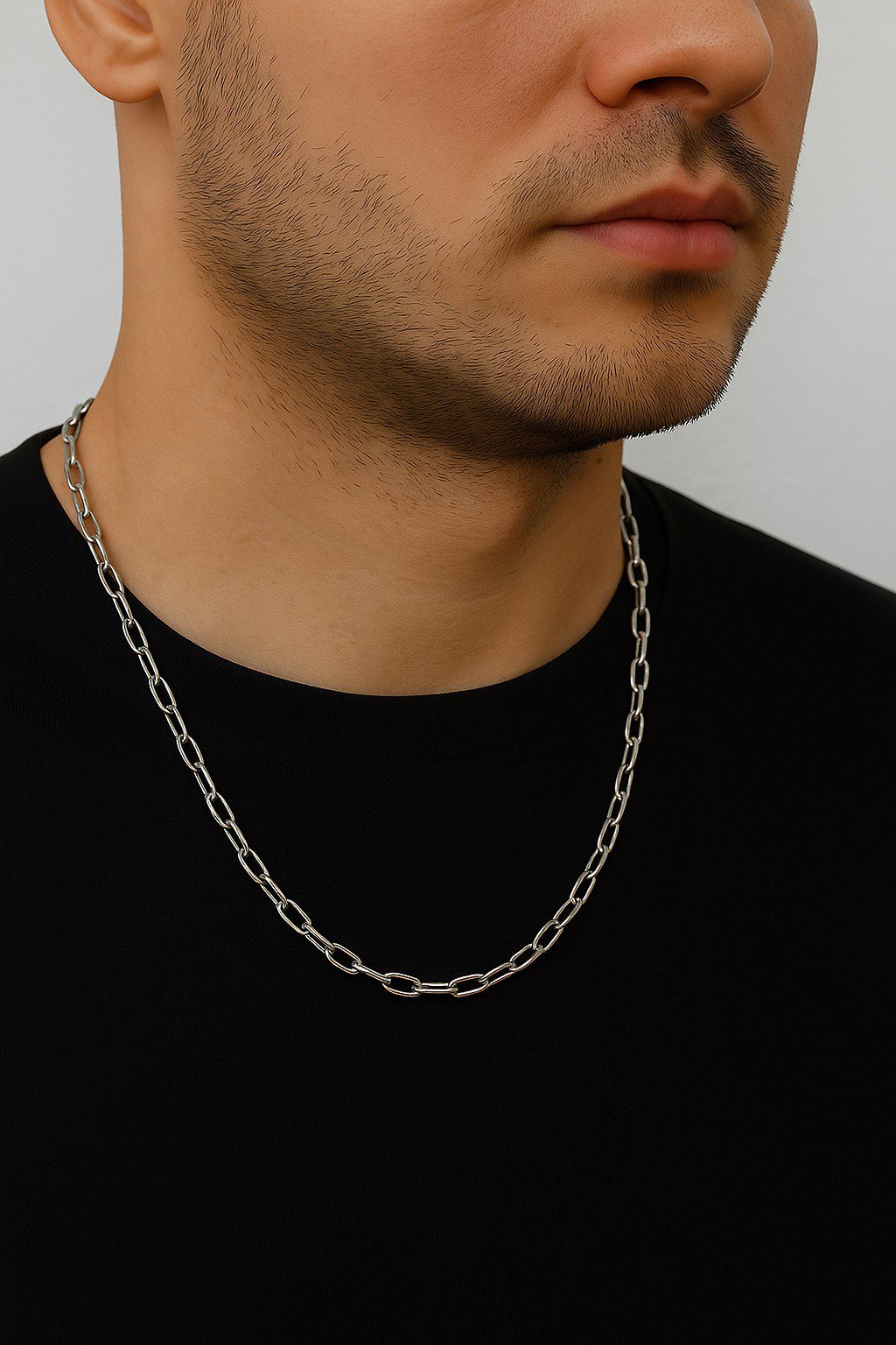 Toptan Gümüş Renk Oval Dikdörtgen Unisex Çelik Kolye - 3358 3 Toptan Gümüş Renk Oval Dikdörtgen Unisex Çelik Kolye - 3358