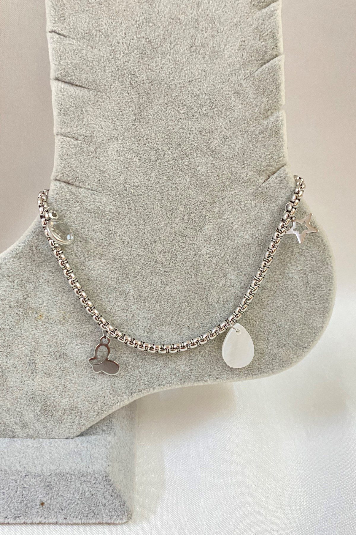 Toptan Gümüş Renk Arnavut Zincir Çelik Halhal - 3222 6 Toptan Gümüş Renk Arnavut Zincir Çelik Halhal - 3222 - Görsel 4