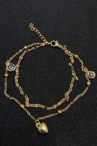 Toptan Altın Renk Nazar Göz Kalp Model Singapur Ve Top Zincir Çelik Halhal - 3298 9 65699680993f4883a0358a978b852055-toptan taki