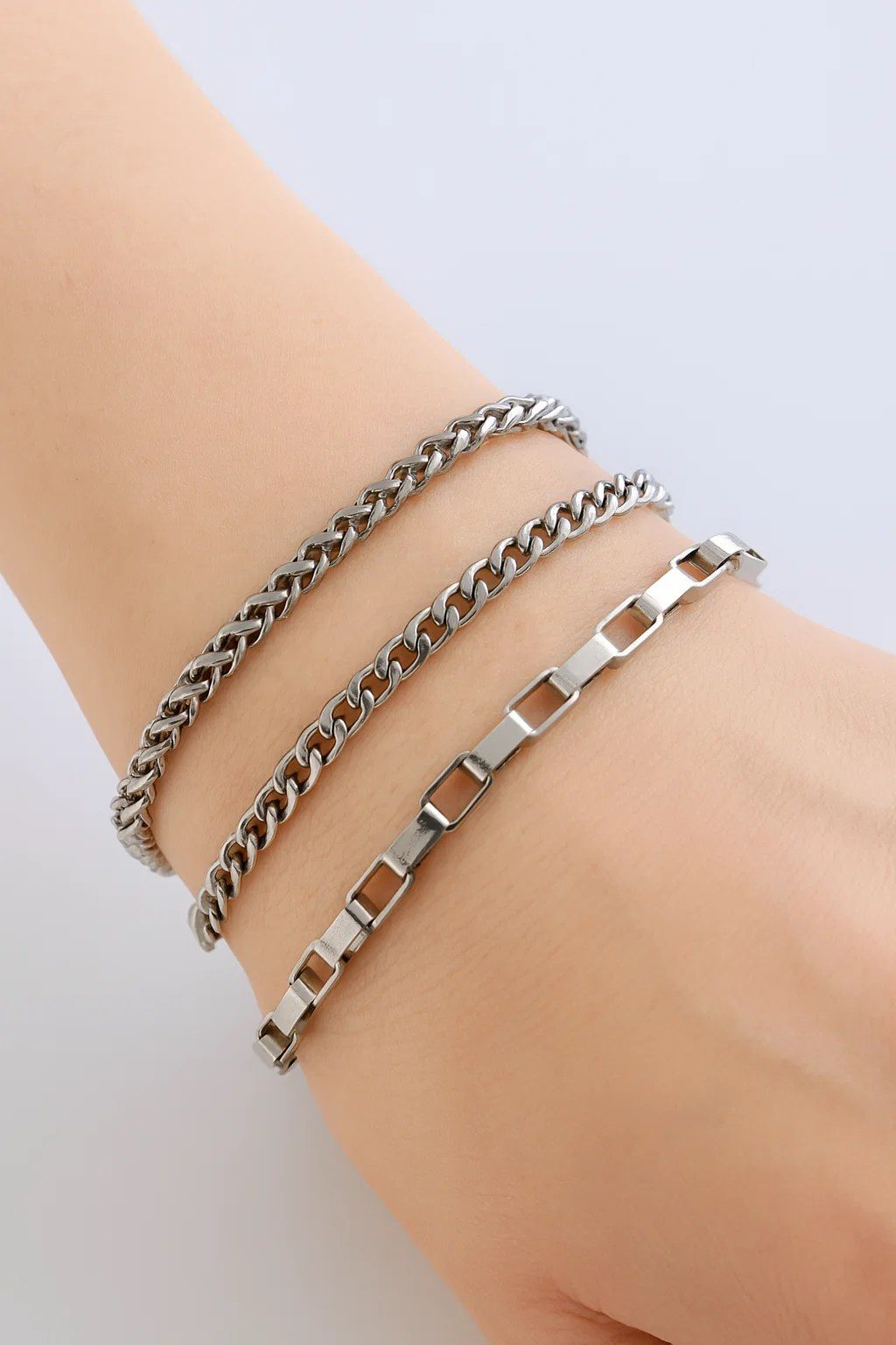 Toptan Gümüş Renk Lufigo Cadena Küp Kombin Çelik Bileklik - 3328 3 Toptan Gümüş Renk Lufigo Cadena Küp Kombin Çelik Bileklik - 3328