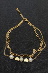 Toptan Altın Renk İncili Kalp Model Ezme Ve Sf Zincir Çelik Halhal - 3293 13 7c8ec9138feb48068026e9b618ae2a51-toptan taki