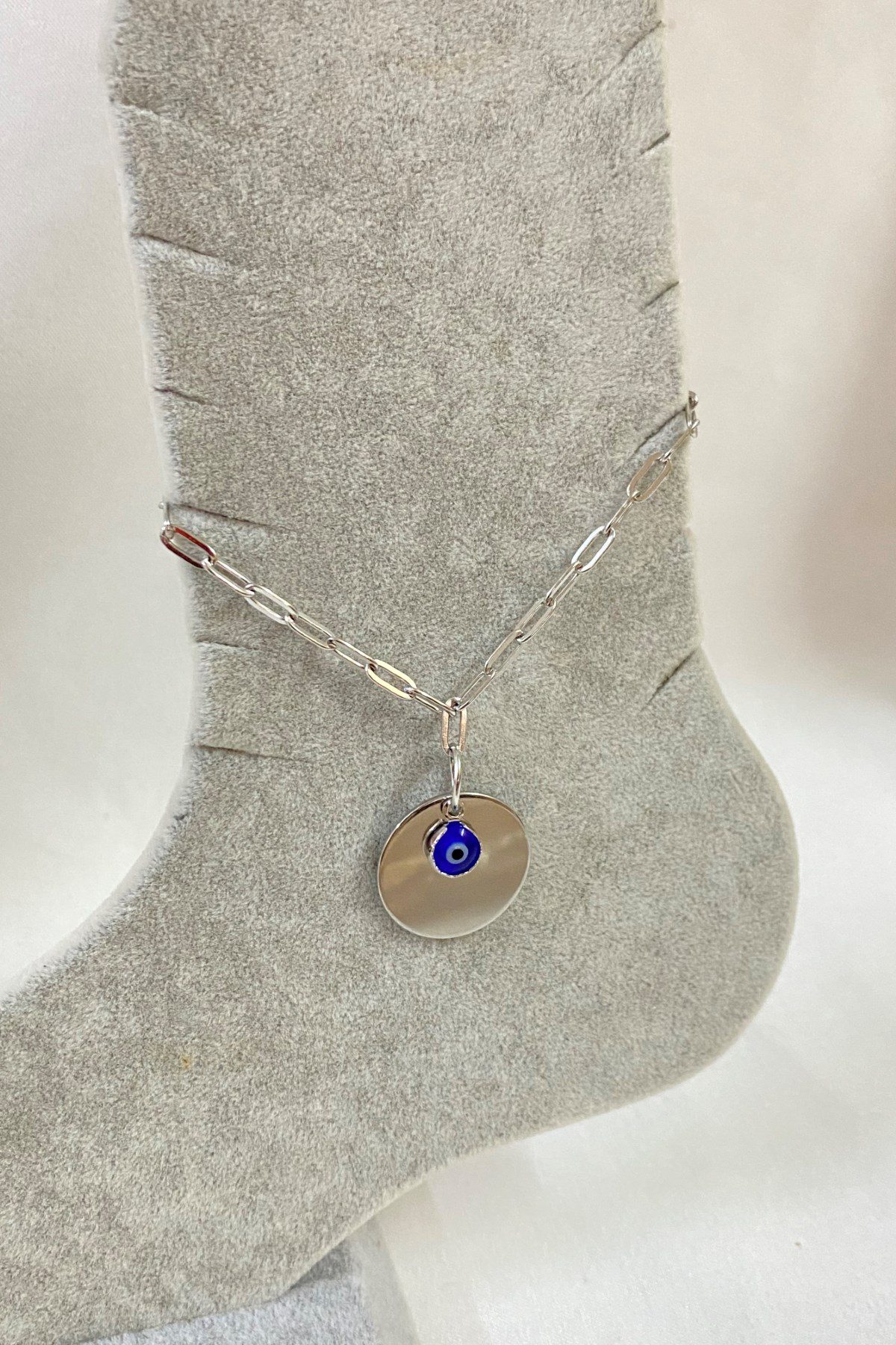 Toptan Gümüş Renk Nazar Pul Model Ezme Zincir Çelik Halhal - 3245 7 Toptan Gümüş Renk Nazar Pul Model Ezme Zincir Çelik Halhal - 3245 - Görsel 5