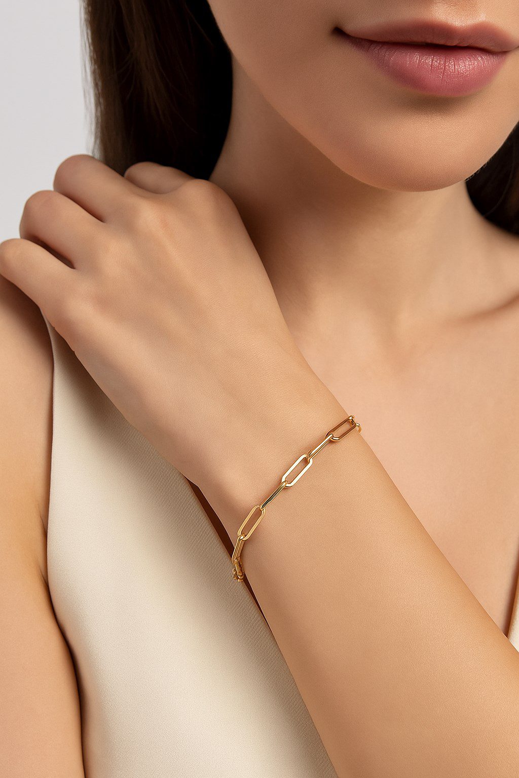 Toptan Altın Renk Kalın Ataç Unisex Çelik Bileklik - 3366 3 Toptan Altın Renk Kalın Ataç  Unisex Çelik Bileklik - 3366