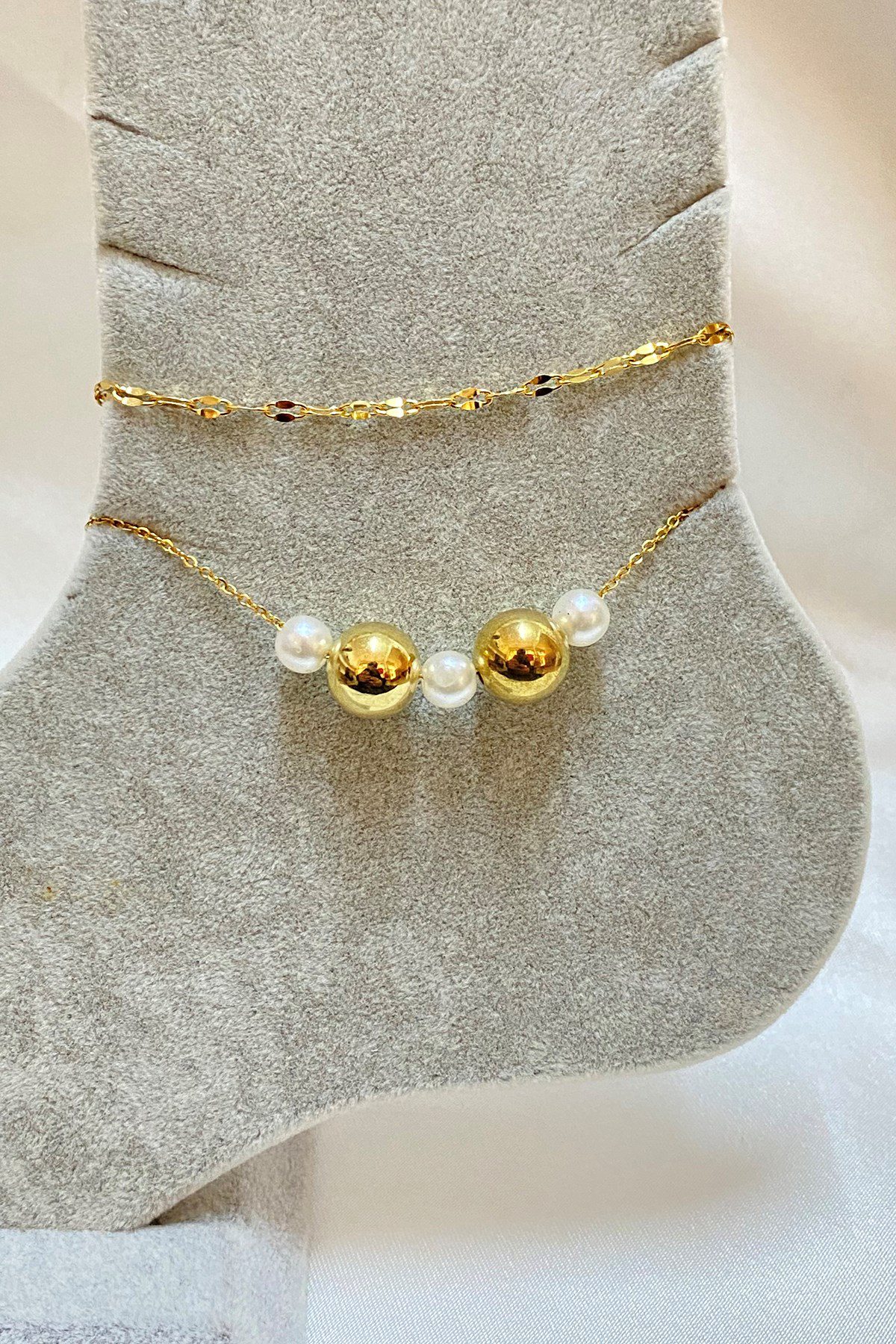 Toptan Altın Renk İnci Küre Model Singapur Ve Sf Zincir Çelik Halhal - 3292 7 Toptan Altın Renk İnci Küre Model Singapur Ve Sf Zincir Çelik Halhal - 3292 - Görsel 5