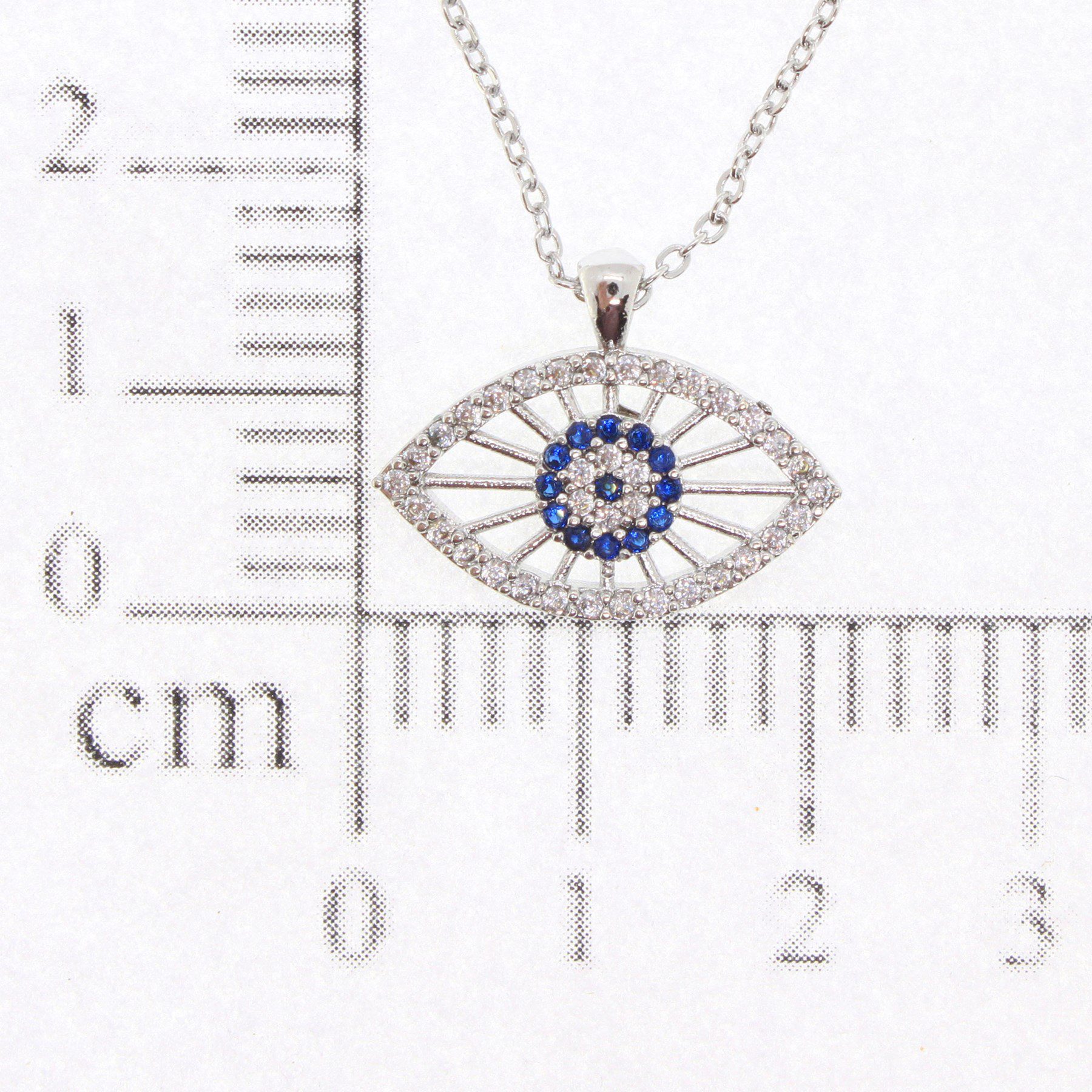 Toptan Gümüş Renk Nazar Göz Zirkon Taşlı Göz Model Zirkon Kolye - 1780 5 Toptan Gümüş Renk Nazar Göz Zirkon Taşlı Göz Model Zirkon Kolye - 1780 - Görsel 3