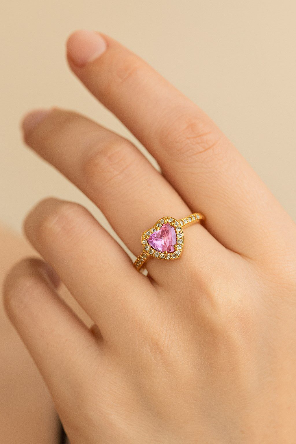 Altın Renk Pembe Taş Kalp Şekil Lovely Zirkon Pandora Yüzük Ayarlanabilir Her Parmağa Olur - 2980 3 Altın Renk Pembe Taş Kalp Şekil Lovely  Zirkon Pandora Yüzük Ayarlanabilir Her Parmağa Olur  - 2980