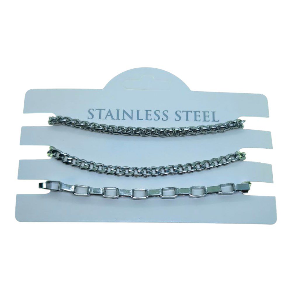 Toptan Gümüş Renk Lufigo Cadena Küp Kombin Çelik Bileklik - 3328 7 Toptan Gümüş Renk Lufigo Cadena Küp Kombin Çelik Bileklik - 3328 - Görsel 5